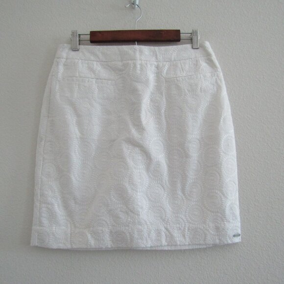Hatley Embroidered Skirt 8 White Preppy Coastal Beach Minimalist Monochrome - Picture 1 of 12